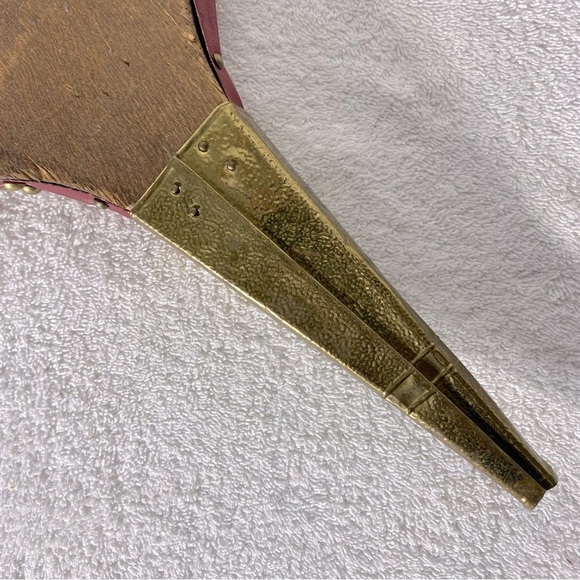 Vintage Antique Brass W Leather & Wood Decorative Bellows - Picture 12 of 14